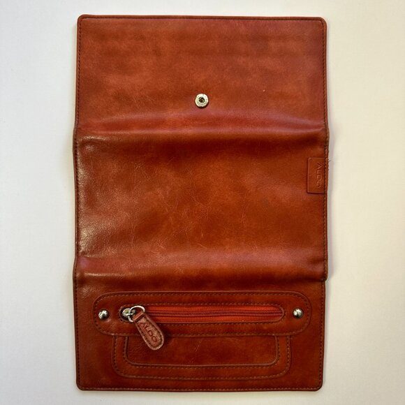 ALDO Ladies Genuine Leather 7.25" x 4" Trifold Wing Wallet - Picture 4 of 6